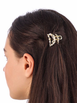 Цена за 6 шт. Крабик для волос «Саманта галант», дуга, 3 см, золото