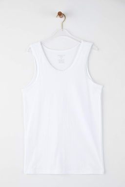 Beyaz U Yaka Penye Pamuklu 3lu %100 Pamuk Ic Giyim Atlet - Trendyolmilla фото 14