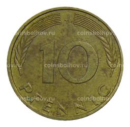 Монета 10 пфеннигов 1988 года J Германия