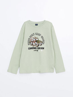 Bisiklet Yaka Nostaljik Maymun Bask?l? Erkek ?ocuk Ti??rt