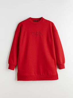 Oversize Kad?n Kal?n Sweatshirt Tunik