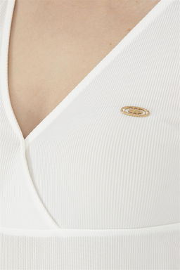 Женская белая футболка с v-образным вырезом Неожиданная скидка в корзине - U.s. polo assn фото 7