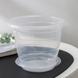 Горшок для орхидей с поддоном, 1 л, пластиковый, прозрачный