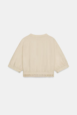 CAMISA CROP BORDADOS / Vainilla - Zara фото 4