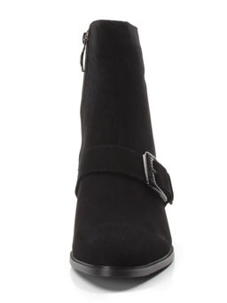 01-PCM347-2 BLACK Ботинки демисезонные женские (натуральная замша, байка)