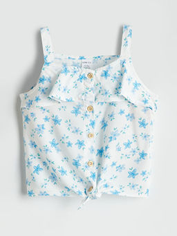 Kare Yaka ?i?ekli K?z ?ocuk G?mlek