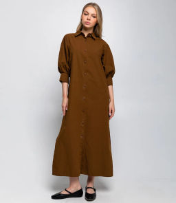 Платье #ОКТ035010, коричневый