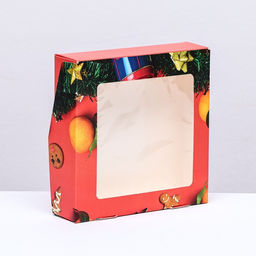 Цена за 20 шт. Коробка складная с окном Апельсин, 15 х 15 х 4 см