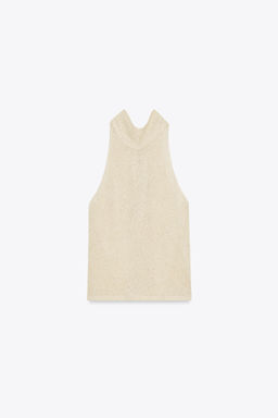 METALLIC THREAD HALTER TOP - Zara фото 12
