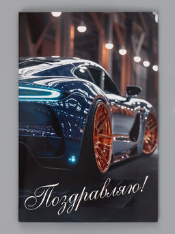 Цена за 10 шт. Открытка «Поздравляю!», авто, 12×18 см