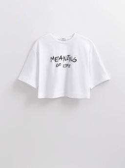 CONTE LD 2715 Укороченная футболка из хлопка с рисунком white-meaning - Conte elegant фото 7