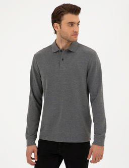 Antrasit Melanj Slim Fit Basic Sweatshirt - Pierre cardin фото 3