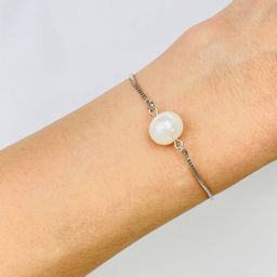 Браслет регулируемый на цепочке с Жемчугом