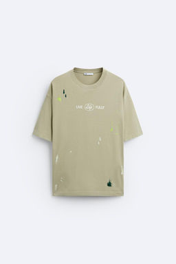 PAINT SPLATTER T-SHIRT WITH SLOGANS - Zara фото 6