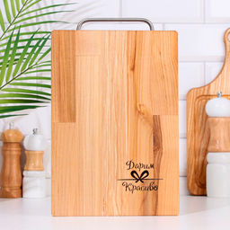 Доска разделочная Дарим Красиво Прямоугольник средняя (металлическая ручка) 31х20х1,8 см арт.7364890