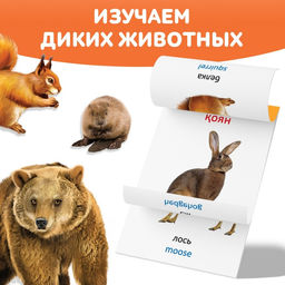 Книга по методике Г. Домана Дикие животные, на казахском языке - Буква-Ленд фото 3