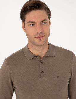 Vizon Melanj Slim Fit Polo Yaka Basic Triko Kazak - Pierre cardin фото 2
