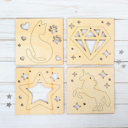 Цена за 10 шт. Ёлочные трафареты - украшения «Волшебство»