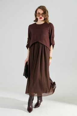 Платье NIKVA н740-21 шоколад  фото 10