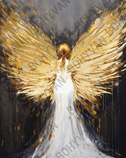 Алмазная мозаика на подрамнике 40х50 Ангел / YSG28316 /уп 30/полное заполнение