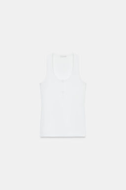 TOP BOTONES CON LINO / Blanco - Zara фото 5