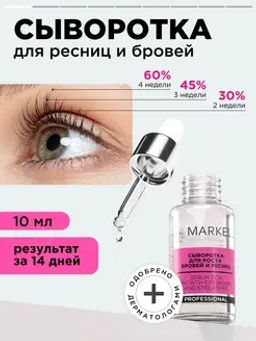 Markell Professional Сыворотка для роста бровей и ресниц,флакон с пипеткой 10мл