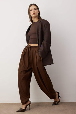 Siyah Soft Touch Havuc/Salvar Kal?p Esnek Orme Esofman Alt? Pantolon TWOAW25EA00001 - Trendyolmilla фото 7