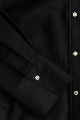 Camisa fruncida en mezcla de lino - H&m фото 3