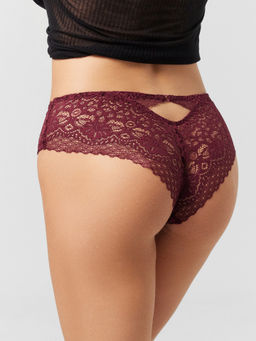 Цена за 2 штуки! Трусы слипы женские бордовые кружевные - Mark formelle фото 4