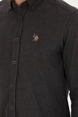 U. S. Polo Assn / Мужская черная базовая рубашка с длинным рукавом - U.s. polo assn фото 14