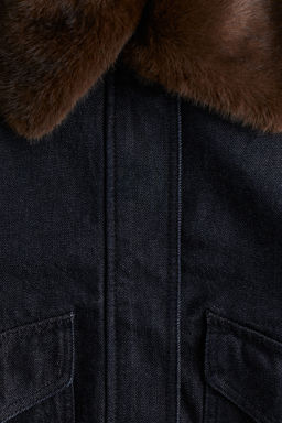 Cazadora denim con cuello efecto pelo - H&m фото 3