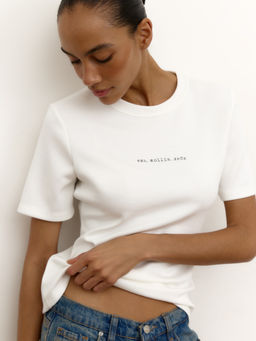 Футболка с принтом ешь, mollis, люби