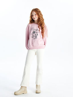 Bisiklet Yaka K?z ?ocuk Sweatshirt ve Tayt