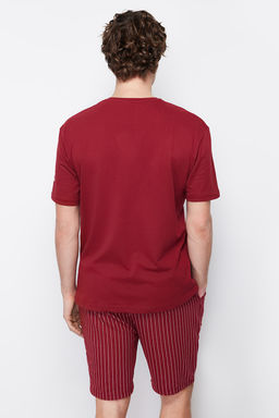 TRENDYOL MAN Bordo Regular Fit Yazl?k Sortlu Pijama Tak?m? THMSS21PT1005 - Trendyolmilla фото 19