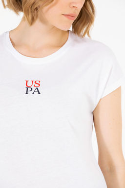 Kad_n Beyaz Bisiklet Yaka Ti__rt