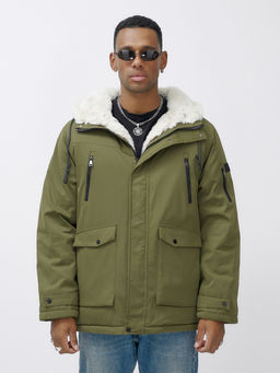 Парка мужская зимняя удлиненная с мехом цвета хаки 8761Kh - Mtforce фото 7
