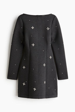Vestido efecto neopreno con strass