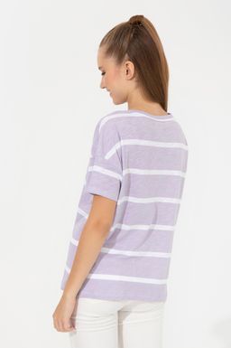 U. S. Polo Assn Женская сиреневая футболка с круглым вырезом - U.s. polo assn фото 5