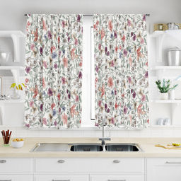 Шторы для кухни, 2шт 148х160см "Марина Дор", на шторной ленте, рогожка, хлопок "Премиум" 186г/м2, упаковка классическая 28х41см, "Домашняя мода" (Россия)