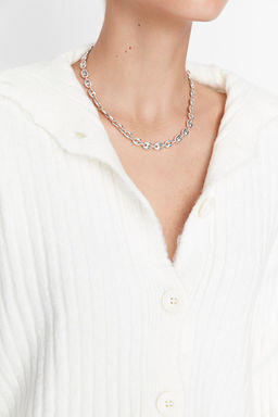 Ekru Crop Yumusak Dokulu Dik Yaka Triko H?rka TWOAW22HI0174