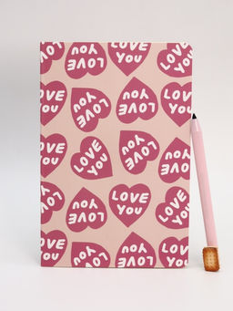 Блокнот (А5) "Love writings hearts", pink (14.5х21 см)