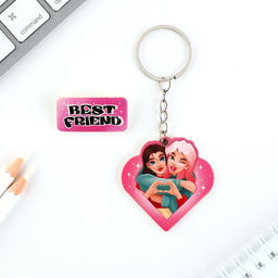 Брелок для ключей, значок, сувенир «Любимой подружке», набор, 8,3 х 12 см