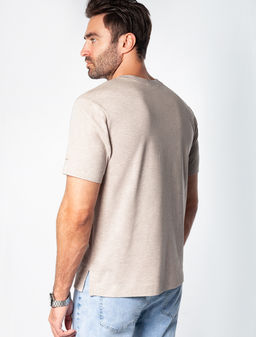 Футболка Vilatte Slim Fit из хлопка с эластаном кофейный меланж  фото 4