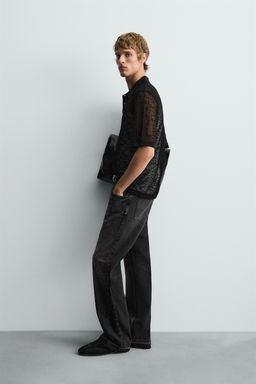 OPENWORK KNIT POLO SHIRT - Zara фото 4
