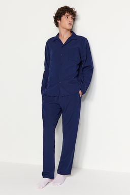 TRENDYOL MAN Gri Regular Fit Dokuma Pijama Tak?m? TMNAW24PT00057 - Trendyolmilla фото 4