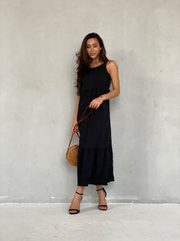 Martichelli Сарафан длинный чёрный  фото 15