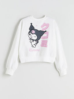 Bisiklet Yaka Kuromi Bask?l? K?z ?ocuk Sweatshirt