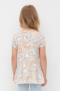 Crockid _ КР 302745/песчаный,зайчики и ромашки к563 блузка (туника) для дев  фото 3
