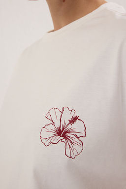 TRENDYOLMILLA Ac?k Mavi %100 Pamuk Oversize/Genis Kal?p On Arka Bask?l? Orme T-Shirt TWOSS25TS00059  фото 11