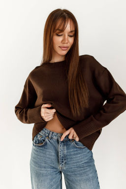 4103 ТЕМНО-БЕЖЕВЫЙ СВИТЕР - Karolina фото 5